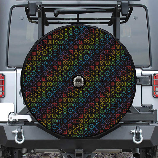 Reiki And The Seven Chakras Print Tire Cover With Camera Hole
