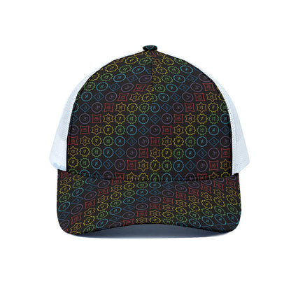 Reiki And The Seven Chakras Print White Mesh Trucker Cap