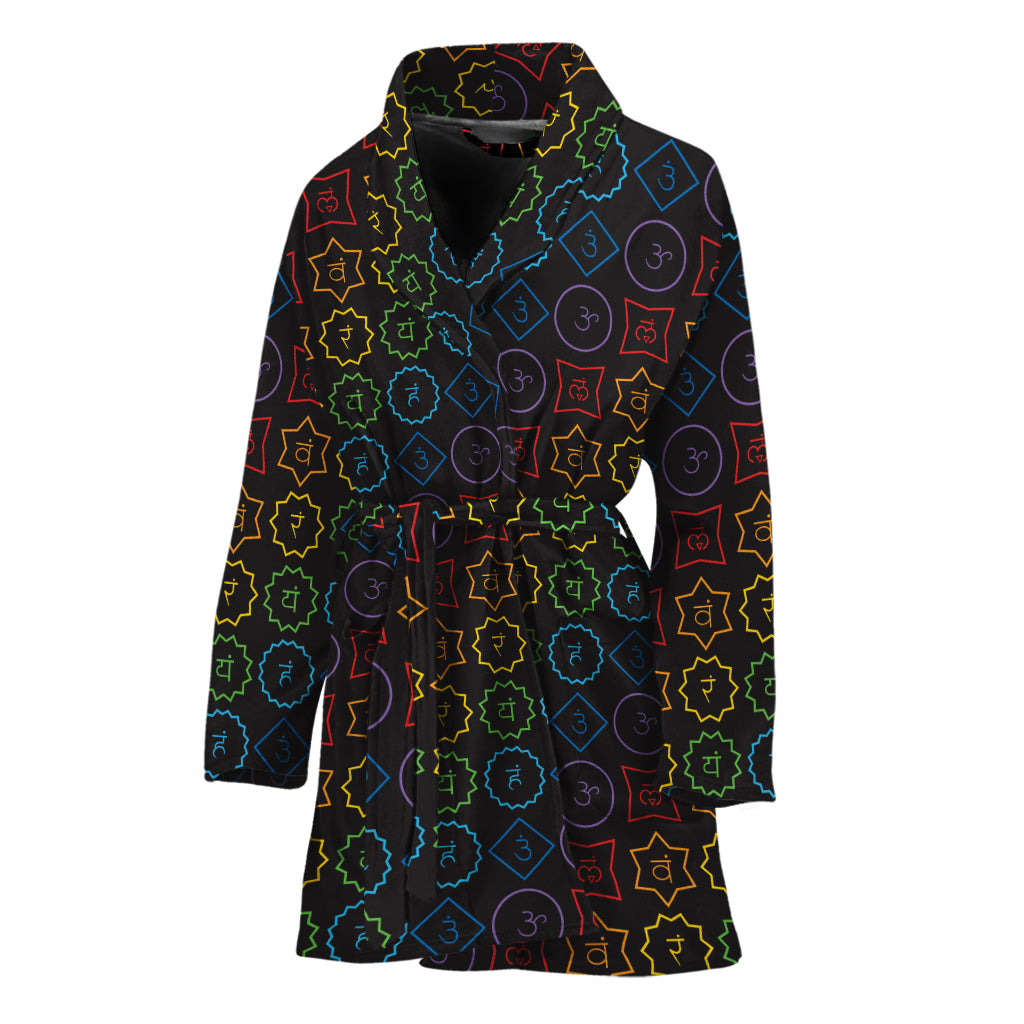 Reiki And The Seven Chakras Print Women's Bathrobe