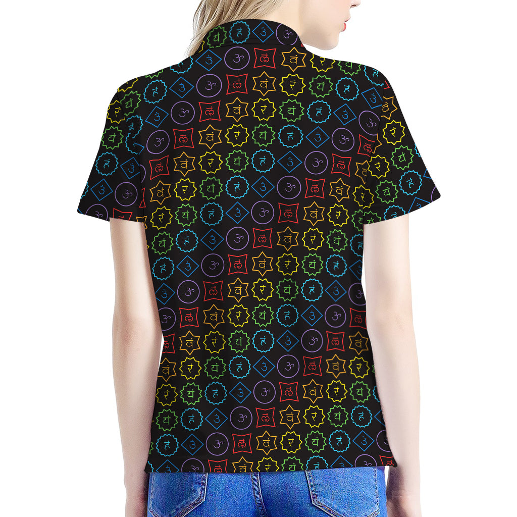 Reiki And The Seven Chakras Print Women's Polo Shirt