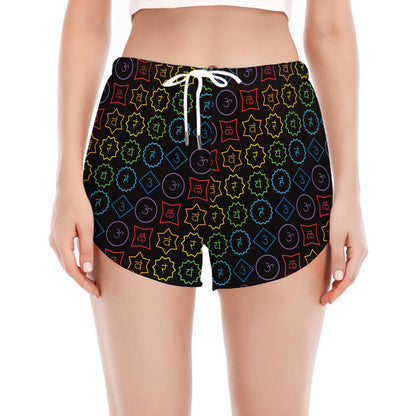 Reiki And The Seven Chakras Print Women's Split Running Shorts