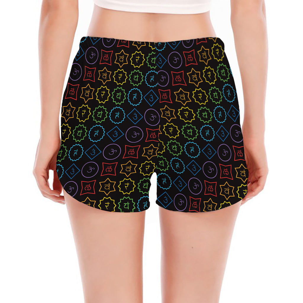 Reiki And The Seven Chakras Print Women's Split Running Shorts