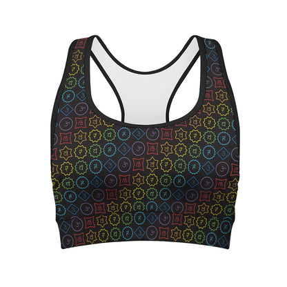 Reiki And The Seven Chakras Print Women's Sports Bra