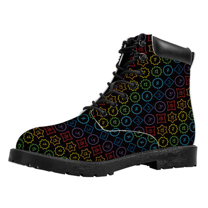 Reiki And The Seven Chakras Print Work Boots