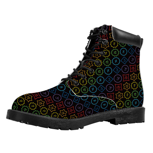 Reiki And The Seven Chakras Print Work Boots