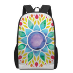 Reiki Chakra Flower Print 17 Inch Backpack