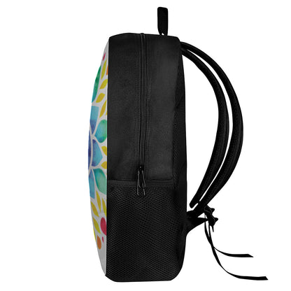 Reiki Chakra Flower Print 17 Inch Backpack