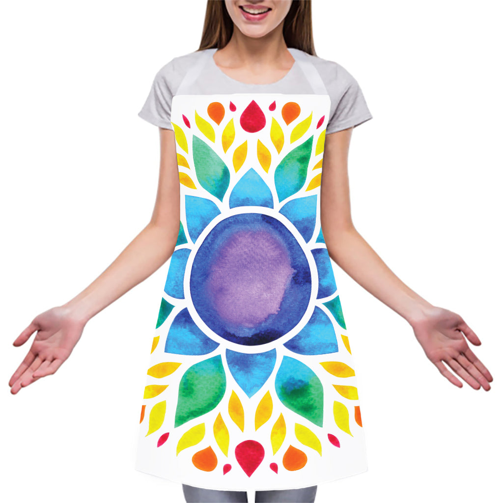 Reiki Chakra Flower Print Adjustable Apron