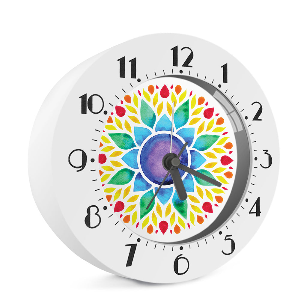 Reiki Chakra Flower Print Alarm Clock