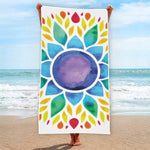 Reiki Chakra Flower Print Beach Towel