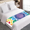 Reiki Chakra Flower Print Bed Runner