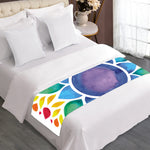 Reiki Chakra Flower Print Bed Runner
