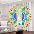 Reiki Chakra Flower Print Dimout Grommet Curtains