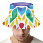 Reiki Chakra Flower Print Bucket Hat