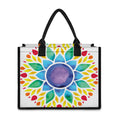 Reiki Chakra Flower Print Canvas Tote Bag