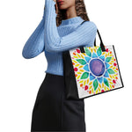 Reiki Chakra Flower Print Canvas Tote Bag