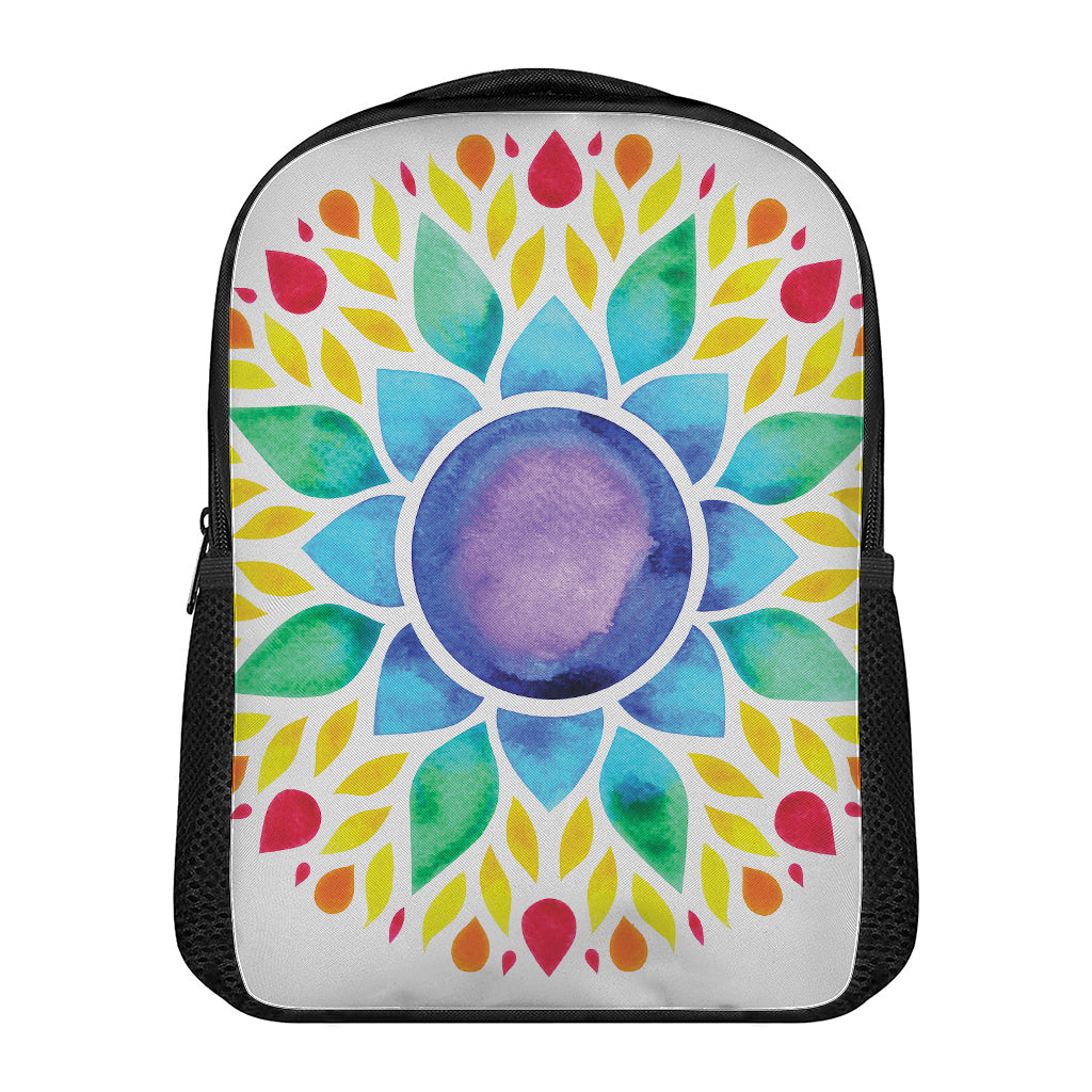 Reiki Chakra Flower Print Casual Backpack