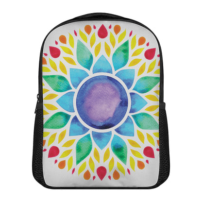 Reiki Chakra Flower Print Casual Backpack