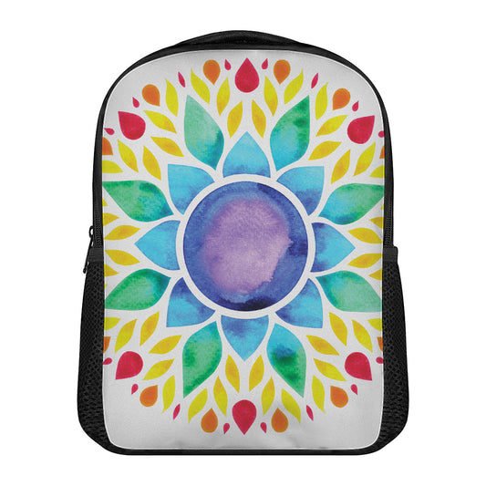 Reiki Chakra Flower Print Casual Backpack