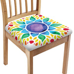 Reiki Chakra Flower Print Chair Cushion Cover