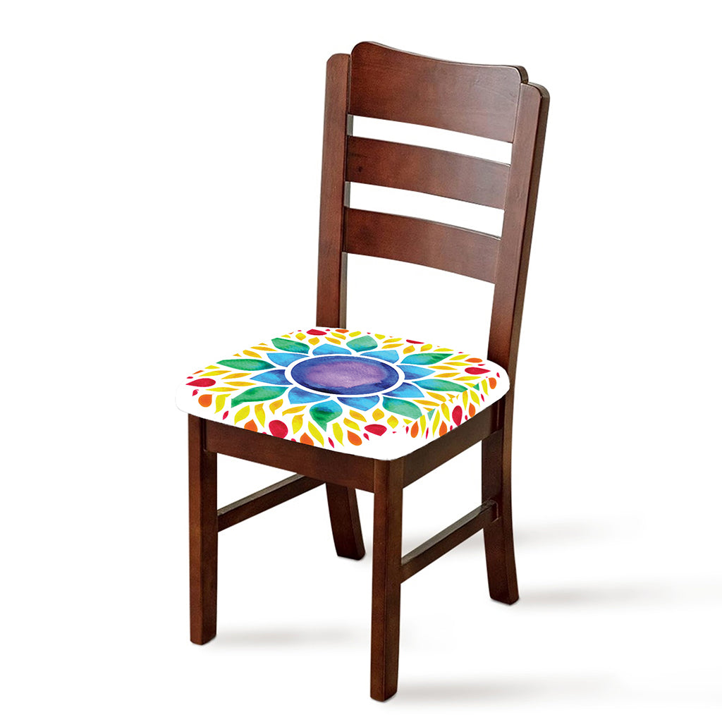 Reiki Chakra Flower Print Chair Cushion Cover