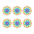 Reiki Chakra Flower Print Coaster Set