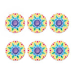 Reiki Chakra Flower Print Coaster Set