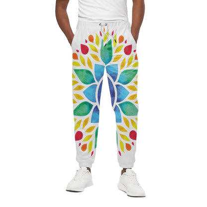 Reiki Chakra Flower Print Cotton Pants