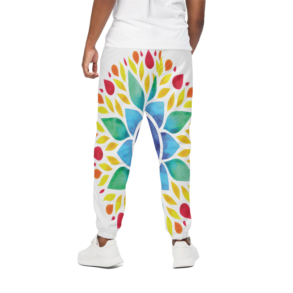 Reiki Chakra Flower Print Cotton Pants
