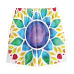 Reiki Chakra Flower Print Cotton Shorts