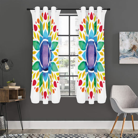Reiki Chakra Flower Print Curtain