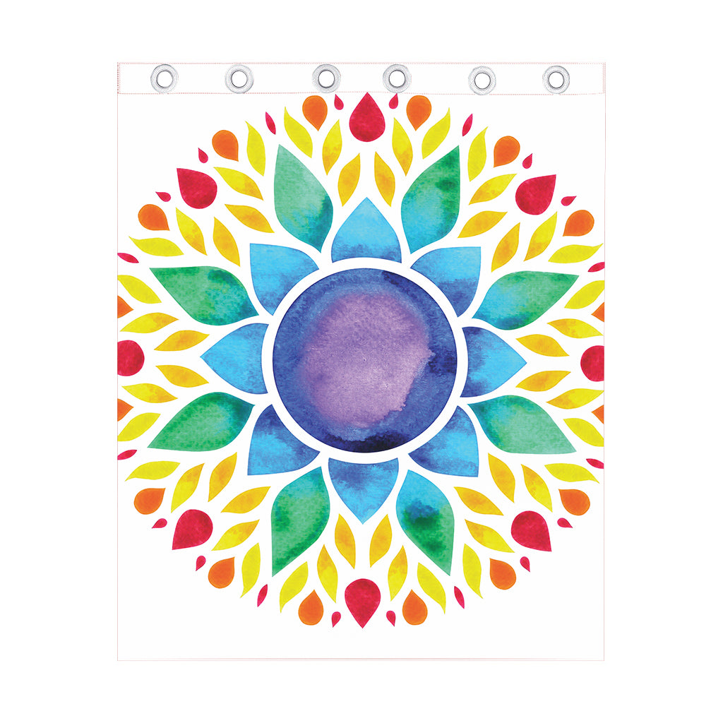 Reiki Chakra Flower Print Curtain