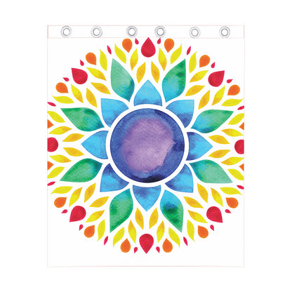 Reiki Chakra Flower Print Curtain