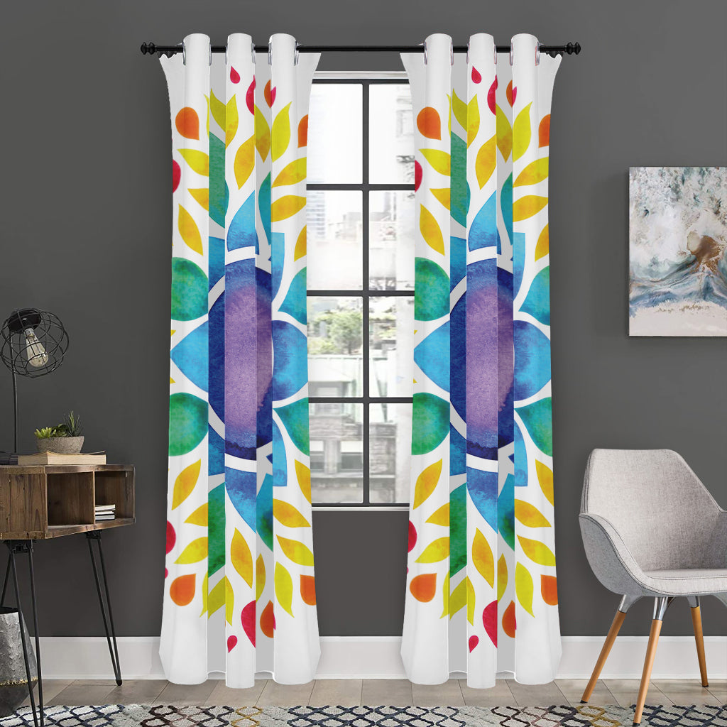 Reiki Chakra Flower Print Curtain
