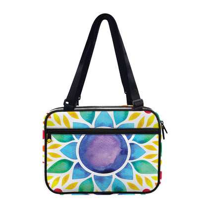 Reiki Chakra Flower Print Double Strap Bible Bag