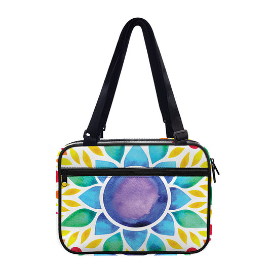 Reiki Chakra Flower Print Double Strap Bible Bag