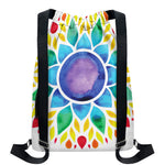 Reiki Chakra Flower Print Drawstring Backpack