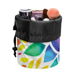 Reiki Chakra Flower Print Drawstring Makeup Bag