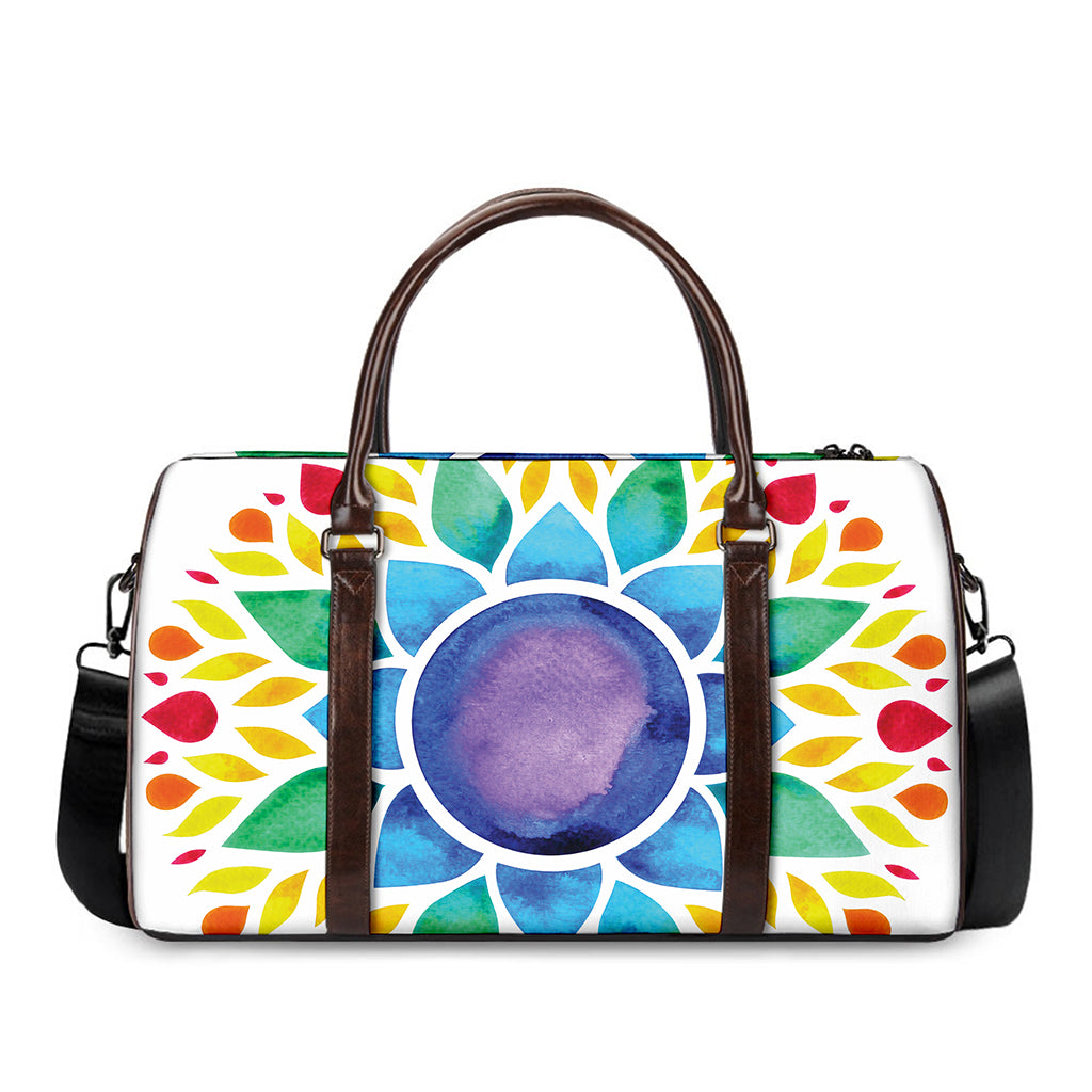 Reiki Chakra Flower Print Duffle Bag