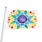 Reiki Chakra Flower Print Flag