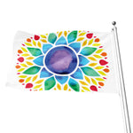 Reiki Chakra Flower Print Flag