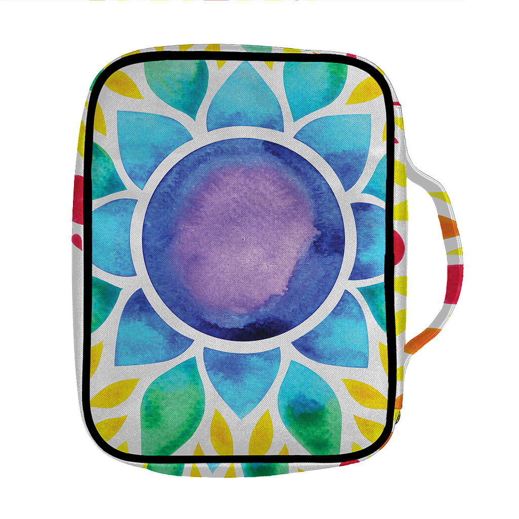 Reiki Chakra Flower Print Front Pocket Bible Bag