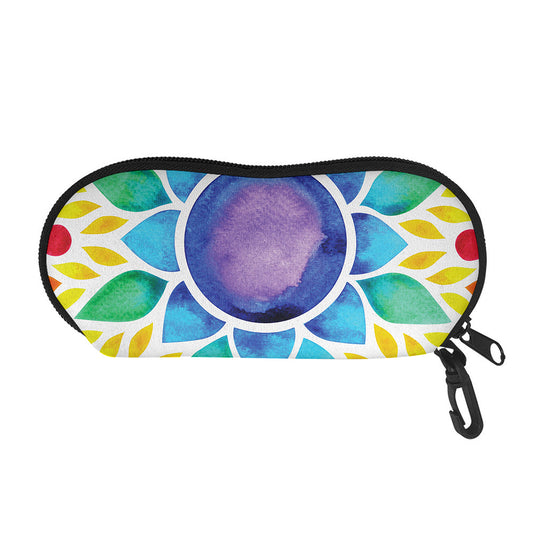 Reiki Chakra Flower Print Glasses Case