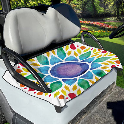 Reiki Chakra Flower Print Golf Cart Seat Cover