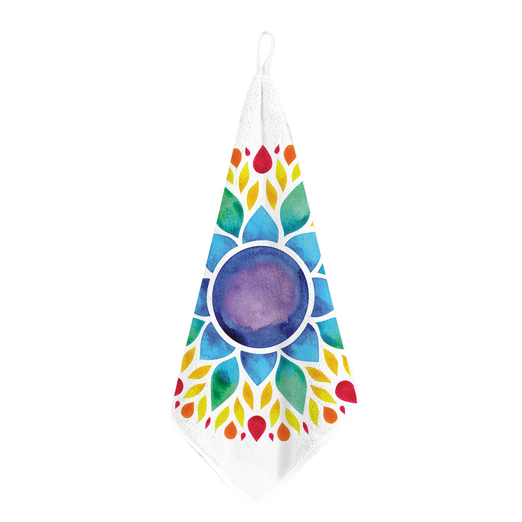 Reiki Chakra Flower Print Hand Towel