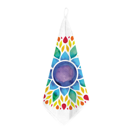 Reiki Chakra Flower Print Hand Towel