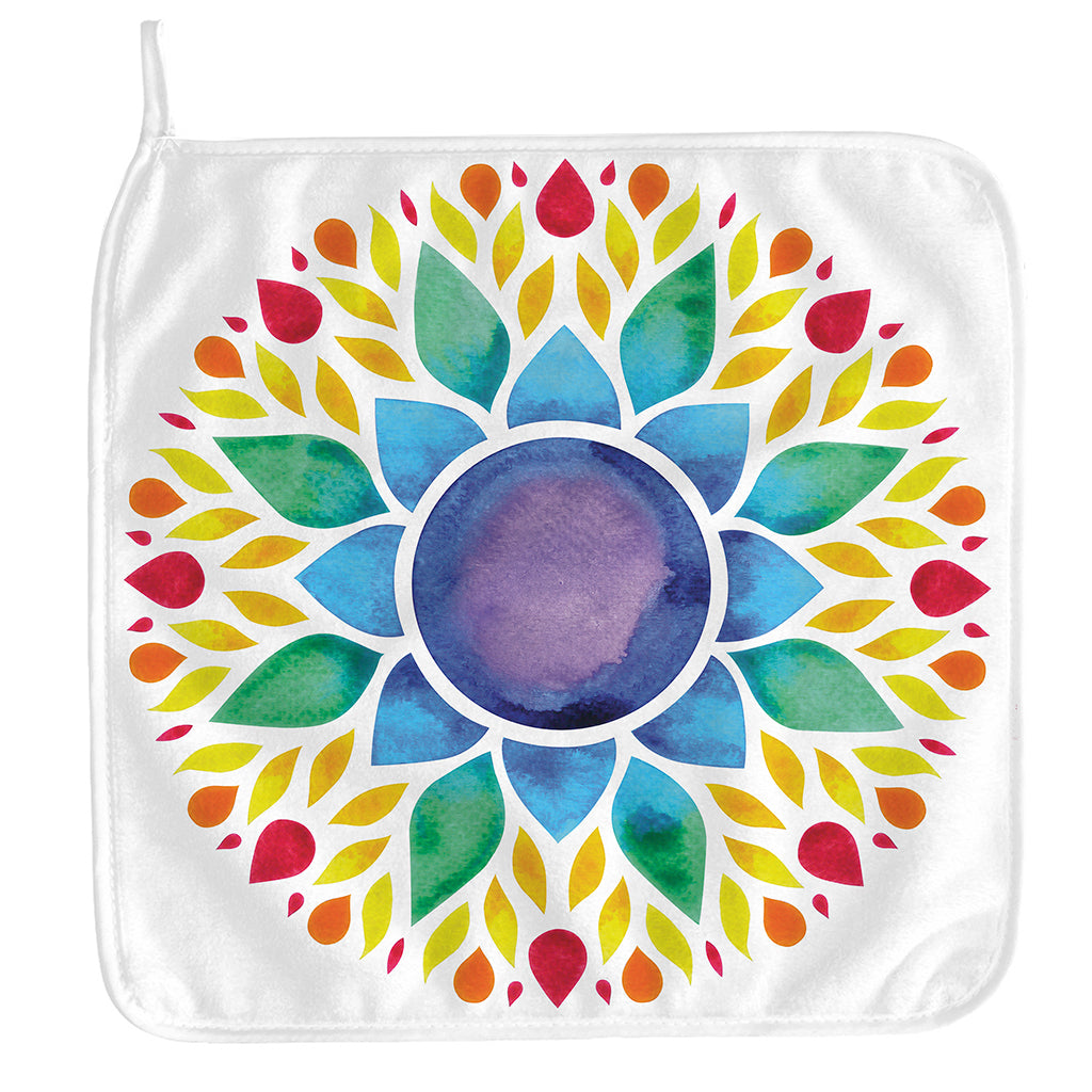Reiki Chakra Flower Print Hand Towel