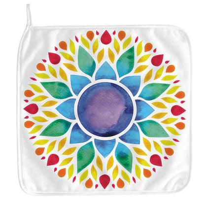 Reiki Chakra Flower Print Hand Towel