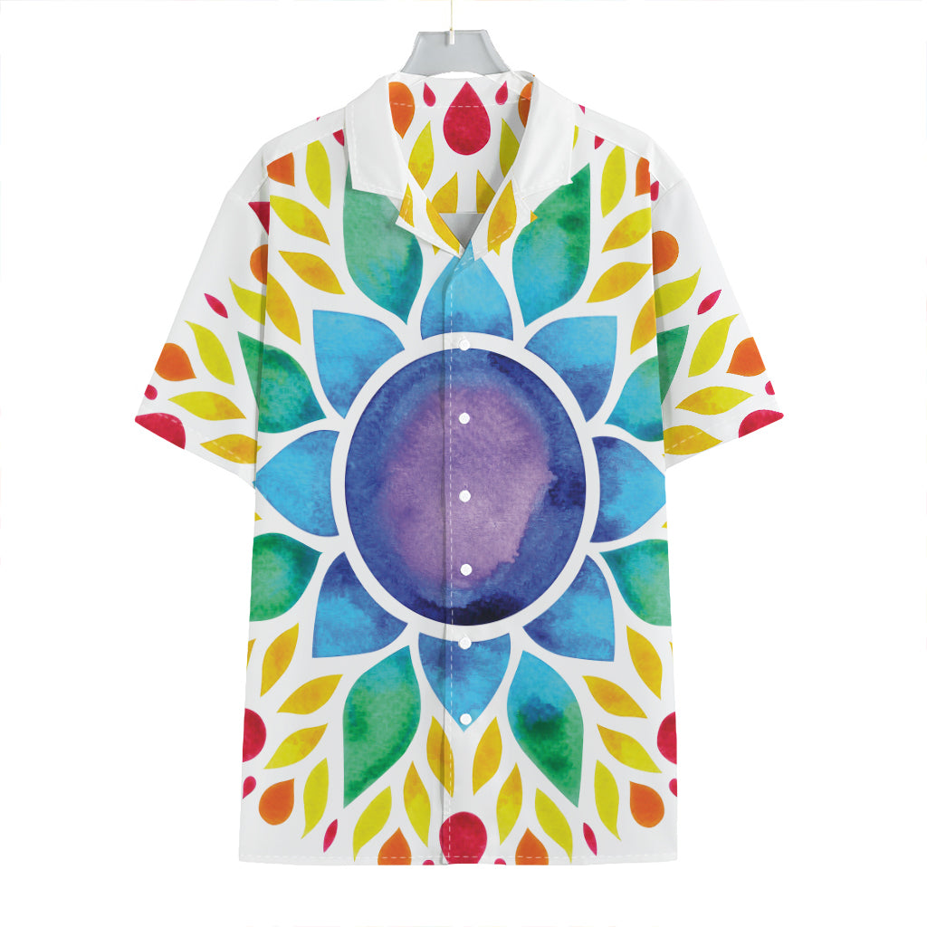 Reiki Chakra Flower Print Hawaiian Shirt