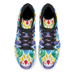 Reiki Chakra Flower Print High Top Leather Sneakers